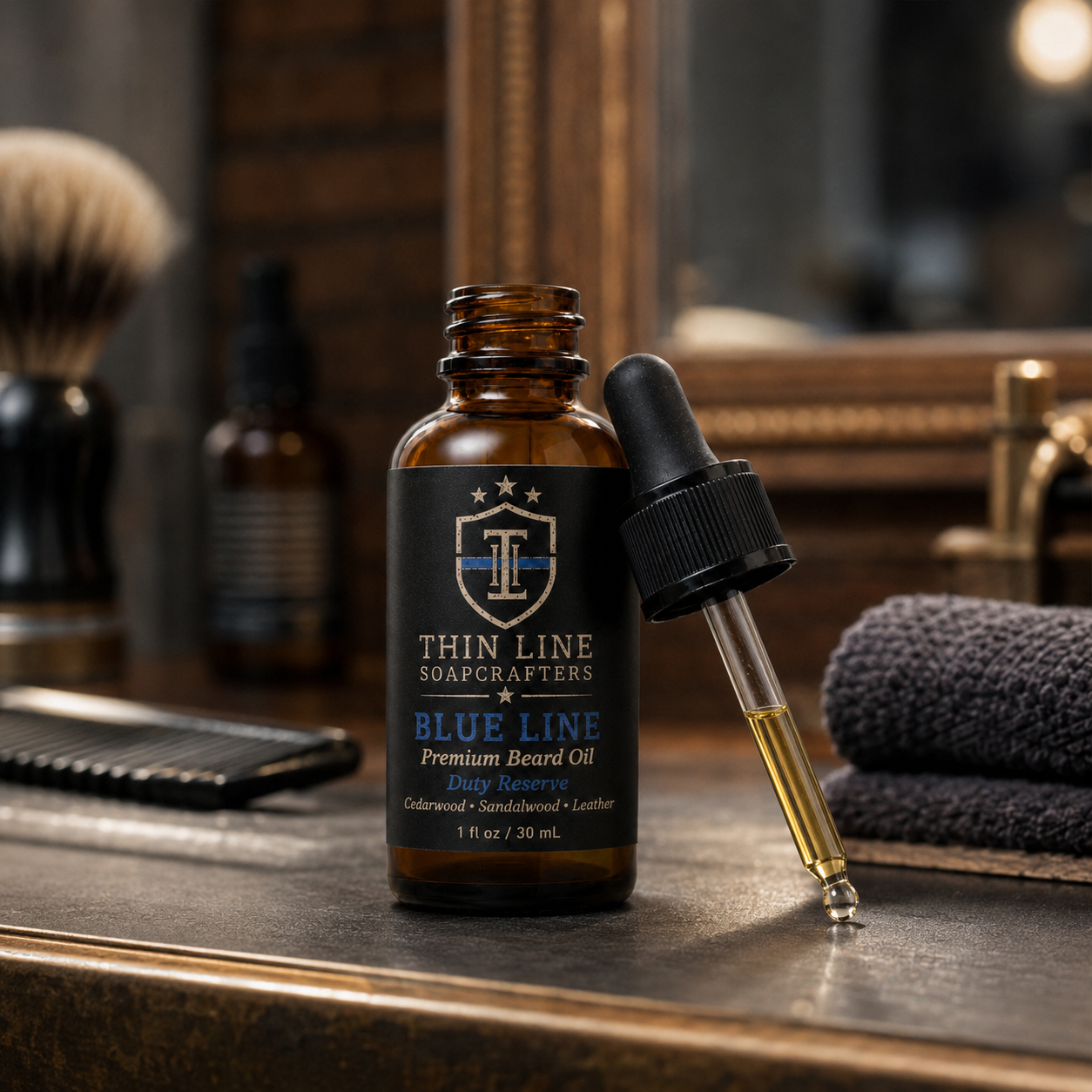 Thin Line Soapcrafters Blue Line Premium Beard Oil — Duty Reserve