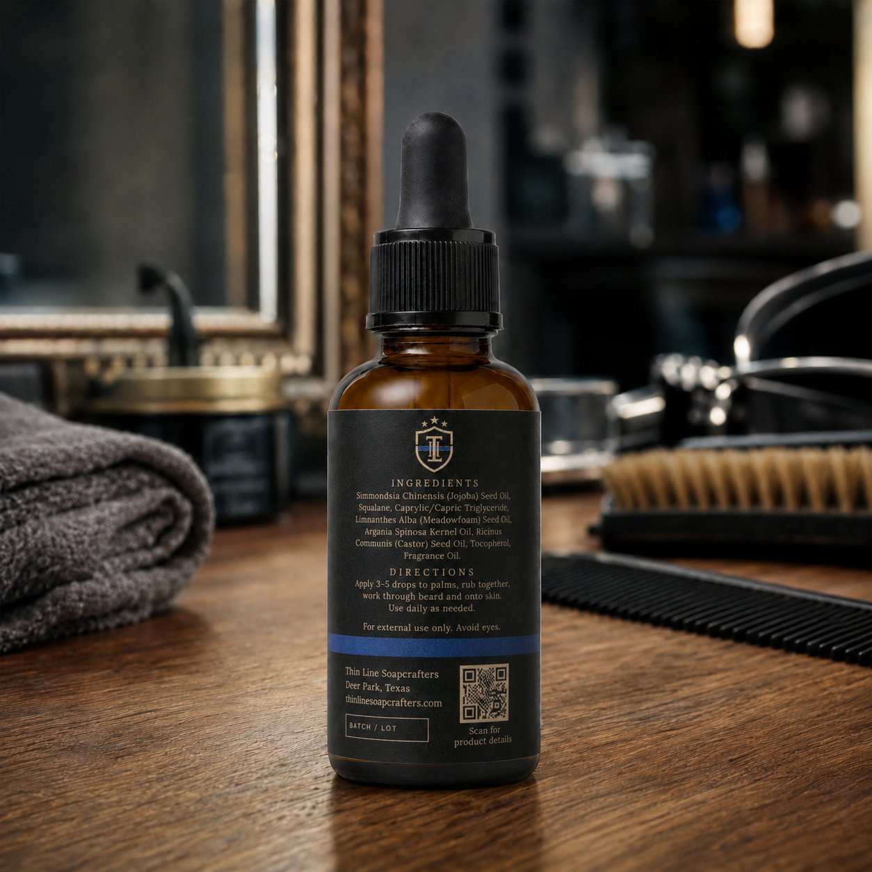 Thin Line Soapcrafters Blue Line Premium Beard Oil — Duty Reserve