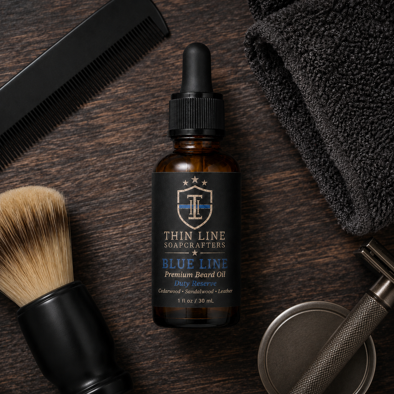 Thin Line Soapcrafters Blue Line Premium Beard Oil — Duty Reserve