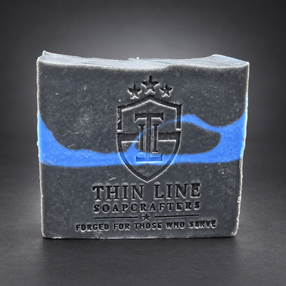 Duty Reserve soap bar with blue stripe, alternate view
