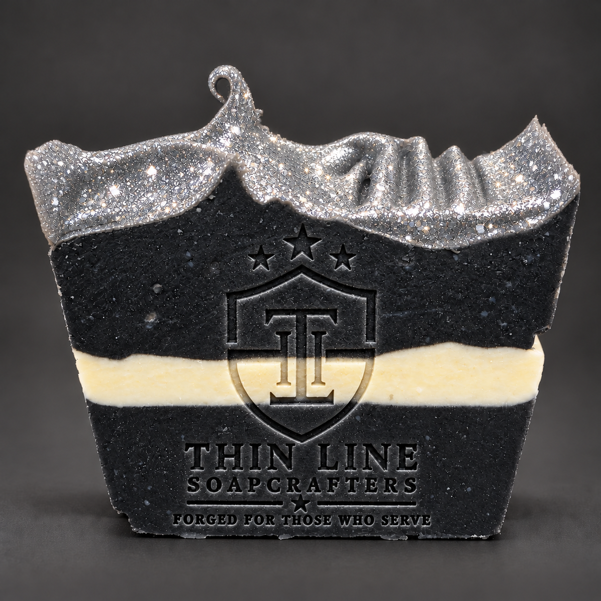 Rescue Shift White Line soap glitter detail